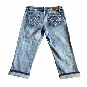Vigoss Destroyed‎ Cuffed Capri Jeans Sz. 7 Juniors